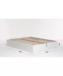 Letto matrimoniale 'bed box' bianco con rete e contenitore, 160x190 cm